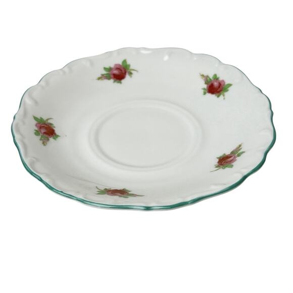 Schumann Bavaria Germany US Zone Pink Roses Floral Demitasse Cup Saucer Vintage - Picture 3 of 11